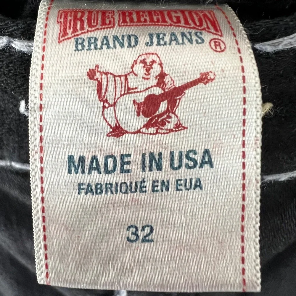 Vintage True Religion Ricky Super T Black White Stitch Made in USA 2008 Size 32